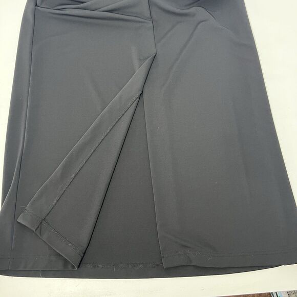 Talbots Dress Womens L Black Sheath Maxi Sleeveless Knit Closet Staple Longline - Picture 4 of 8